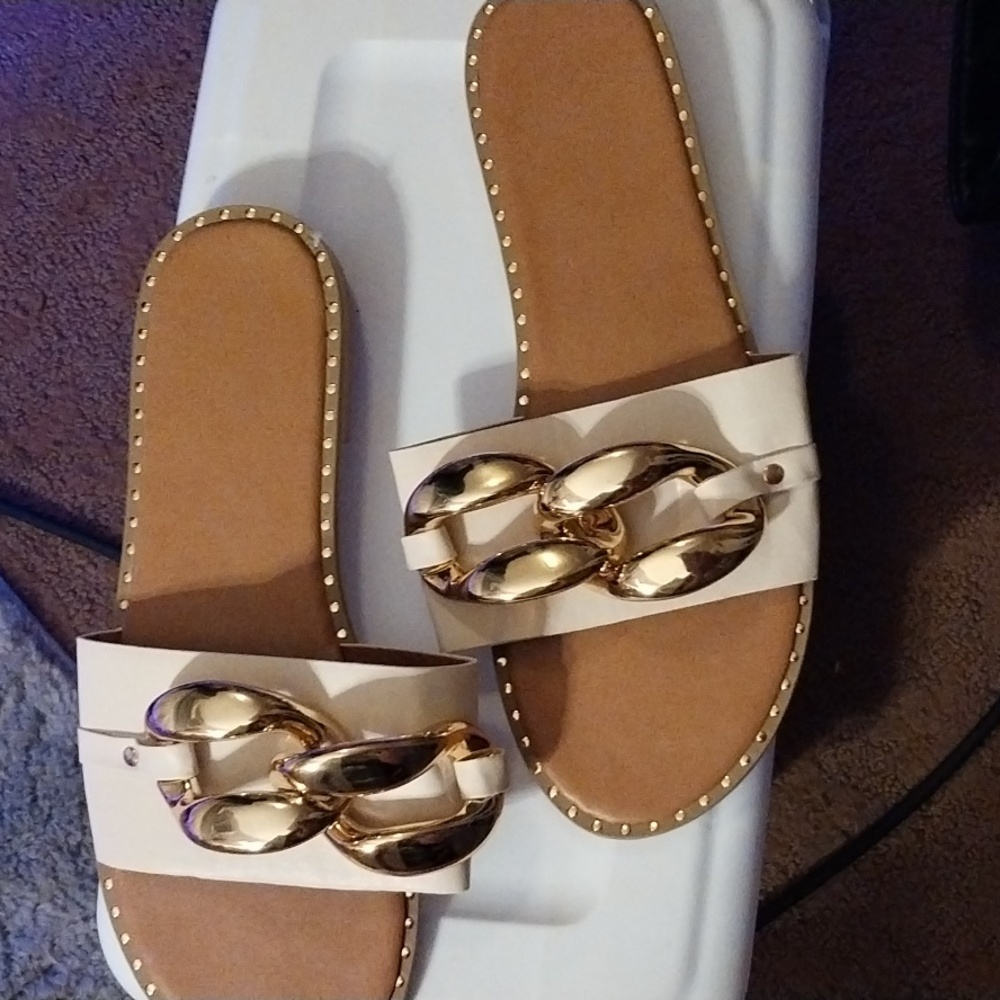 Tan & gold sandals